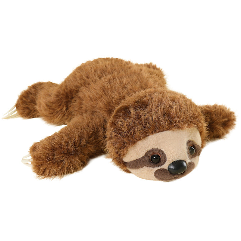 Lifelike Lying Sloth Plush Cushion Toy with Ultra-Soft Faux Fur and Cuddly Filling Stornfield