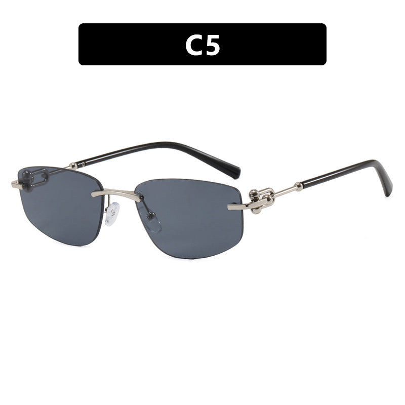 Ladies elegant semi-rimless glasses with luxurious metal frame and transparent lenses Stornfield