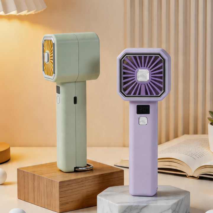 Women portable hand fan with digital speed display Stornfield