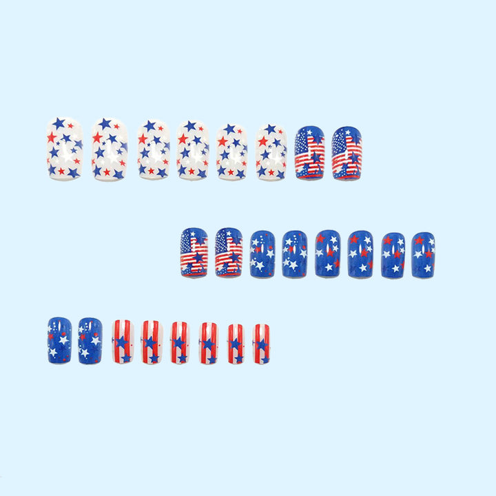Artificial nails with patriotic star design Stornfield
