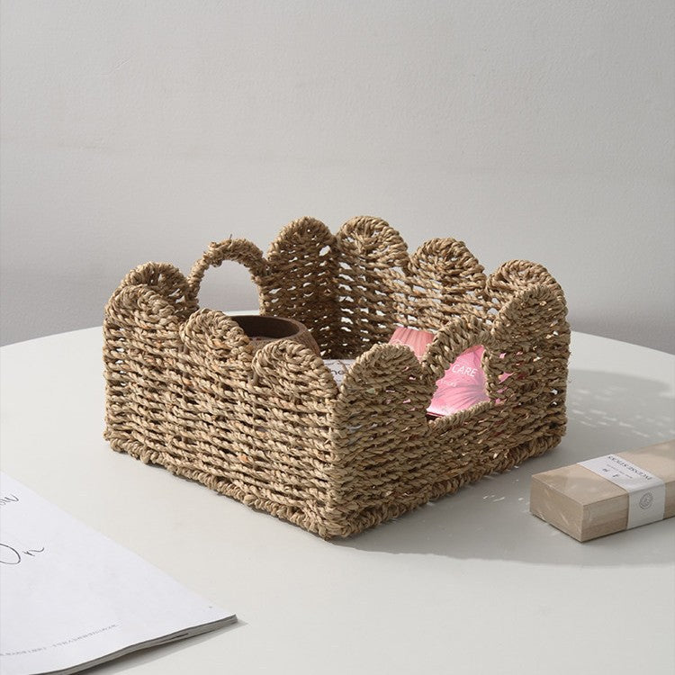 Decorative storage basket with two handles Stornfield