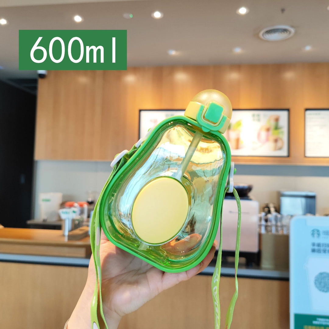 Women's creative avocado water bottle with carrying strap Stornfield