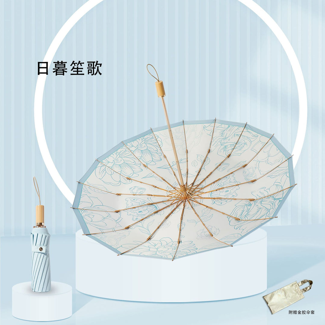 Women's Foldable UV Protection Umbrella with Floral Patterns Stornfield