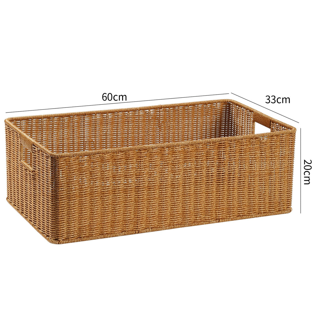 Handwoven Rectangular Storage Basket with Cut-Out Handles Stornfield