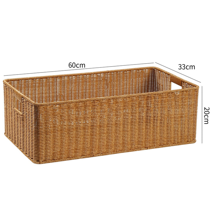 Handwoven Rectangular Storage Basket with Cut-Out Handles Stornfield