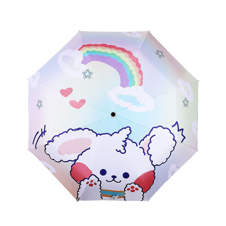 Women's Folding Umbrella with Cute Animal Motif and Windproof Design Stornfield