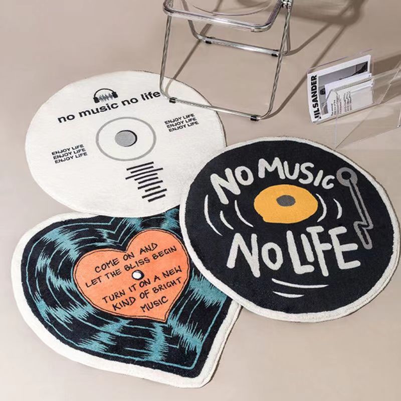 Round Music-Themed Area Rug