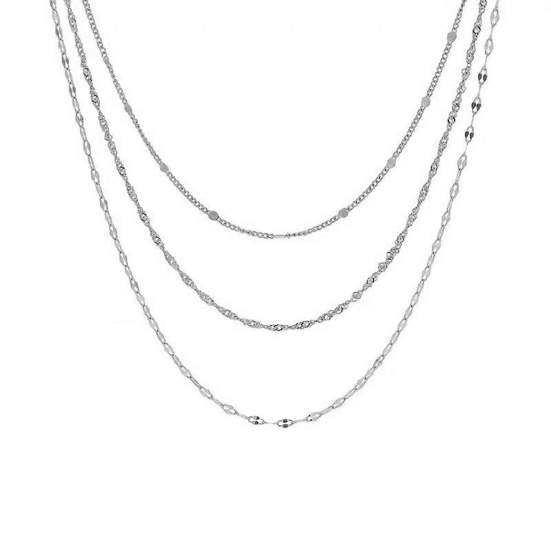 Multi-Layered Silver Chain Necklace Stornfield