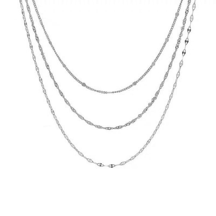 Multi-Layered Silver Chain Necklace Stornfield