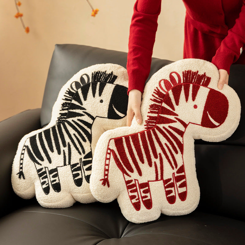 Cuddle pillow in zebra shape with extra soft plush cover Stornfield