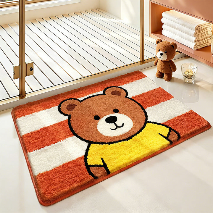 Cute Bear-Themed Bath Mat