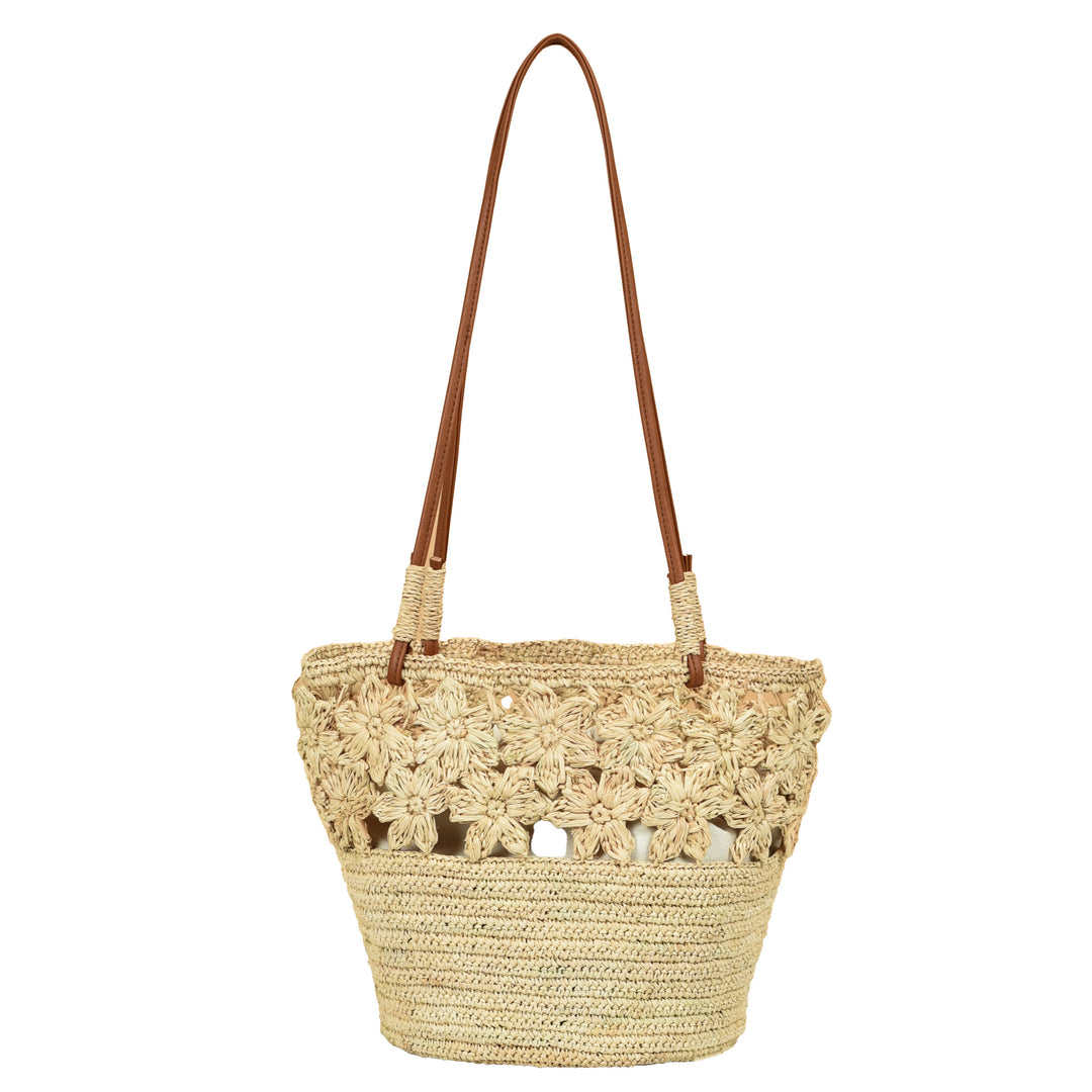 Handmade woven bag with floral accents Stornfield