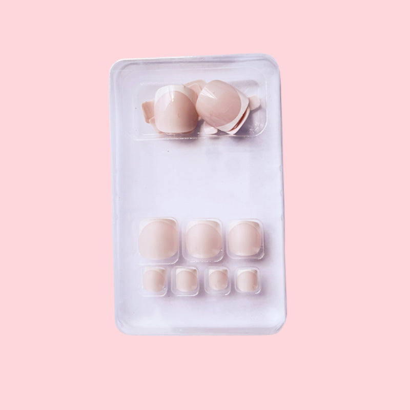 Premium French Tip Press-On Toe Nails Stornfield