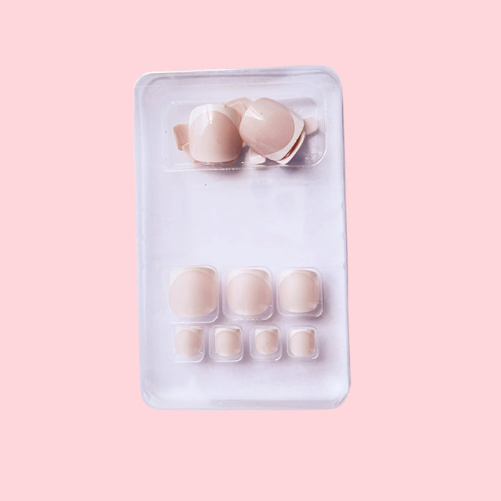 Premium French Tip Press-On Toe Nails Stornfield