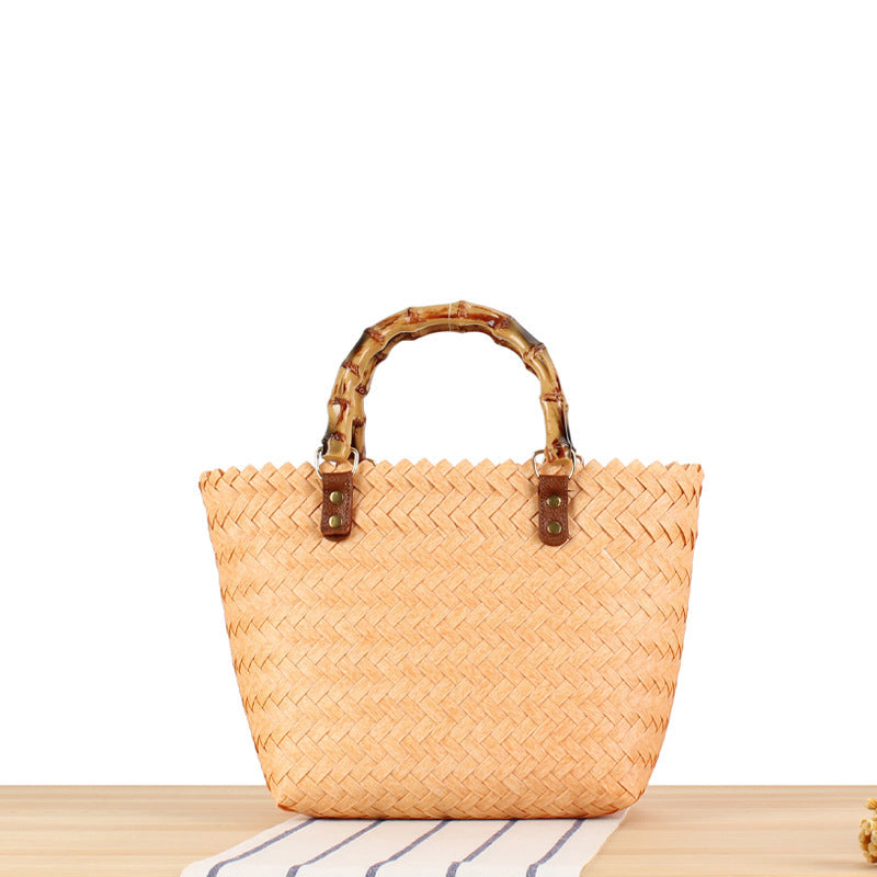 Braided handbag with high-quality bamboo handle Stornfield