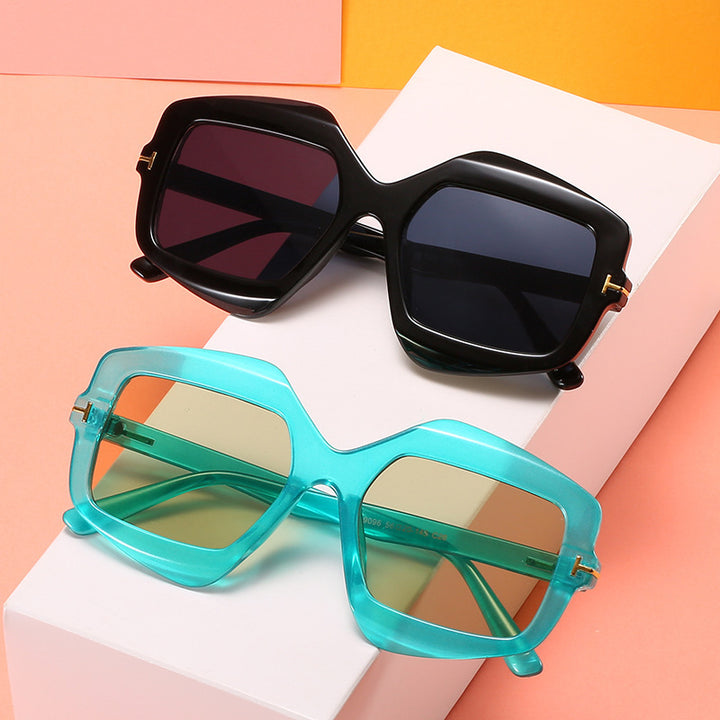 Bold Patterned Hexagonal Sunglasses Stornfield