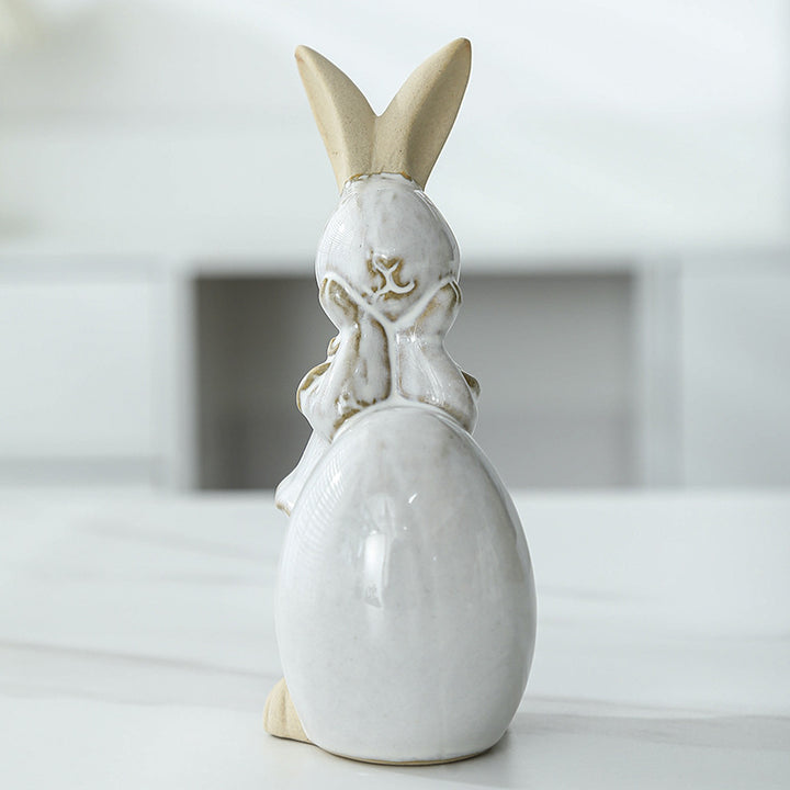 Whimsical Ceramic Bunny Figurine Stornfeild