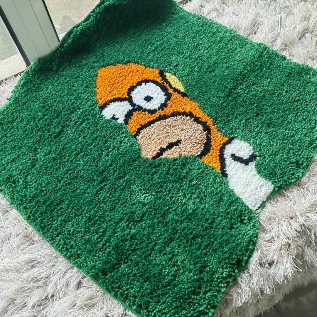Hand-Tufted Plush Peeking Character Area Rug