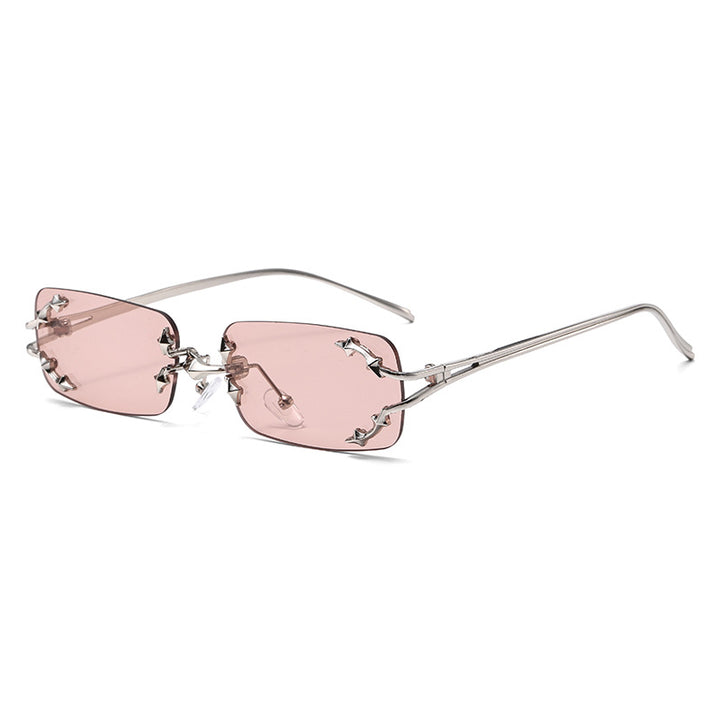 Women's fashionable sunglasses with delicate metal frame and transparent lenses Stornfield