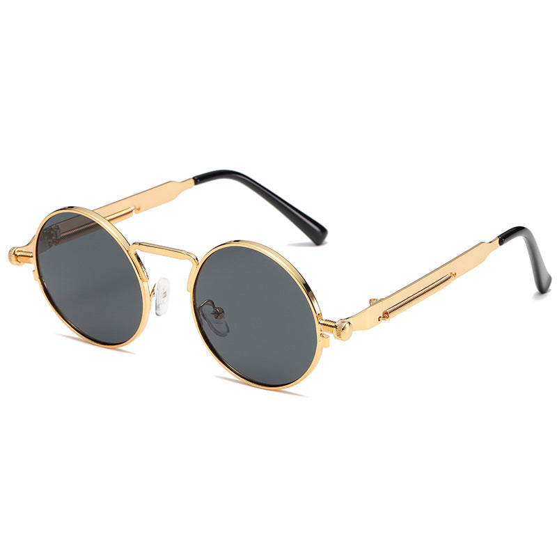 Women's fashionable round sunglasses with precise metal frame Stornfield