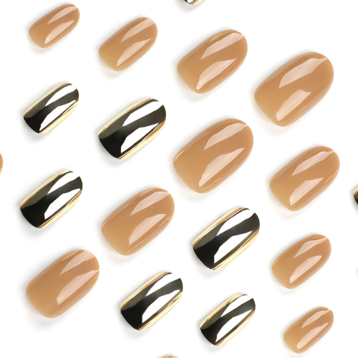 Luxurious artificial nails with metallic shiny accent Stornfield