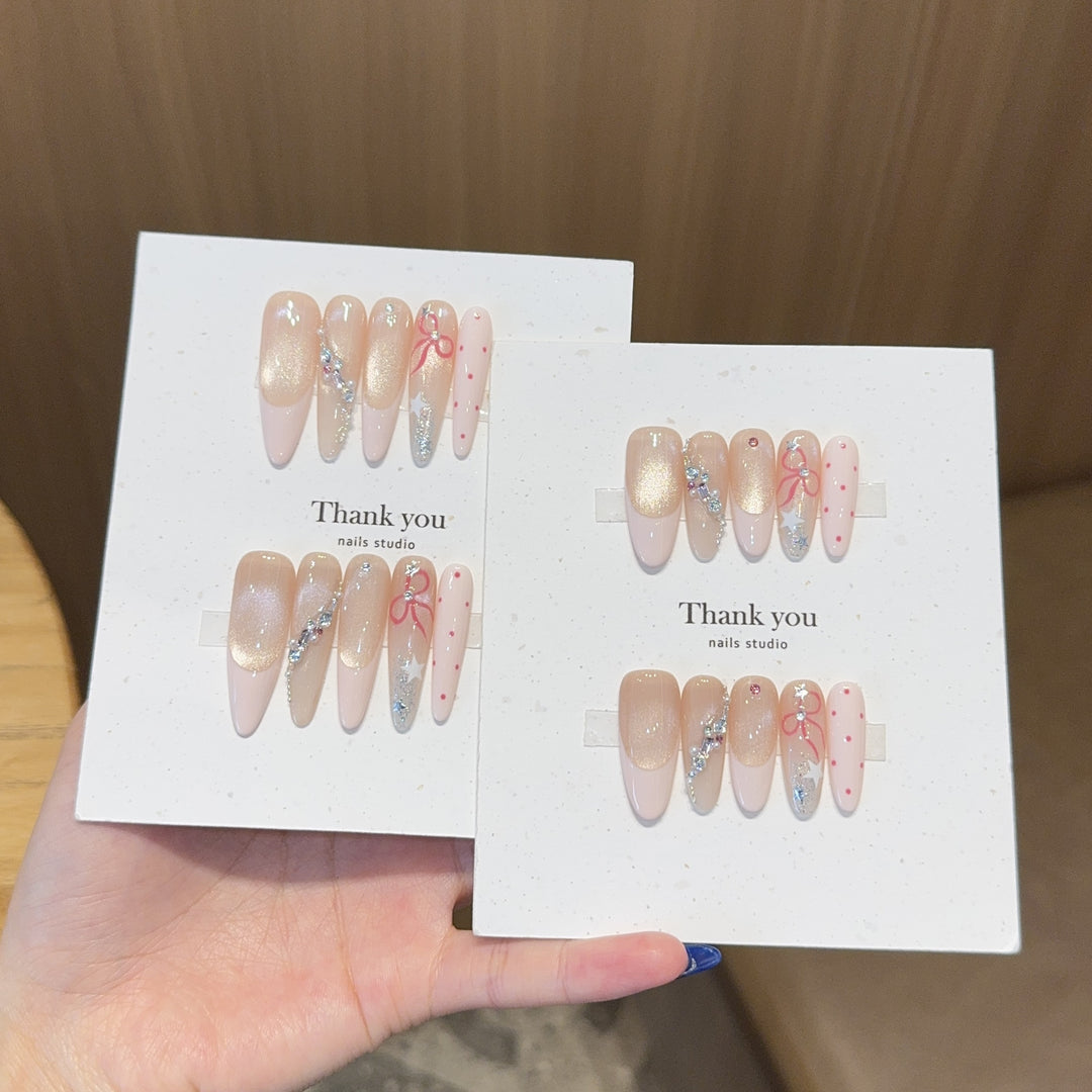 Creative Art Nail Tips with Glitter Accents Stornfield