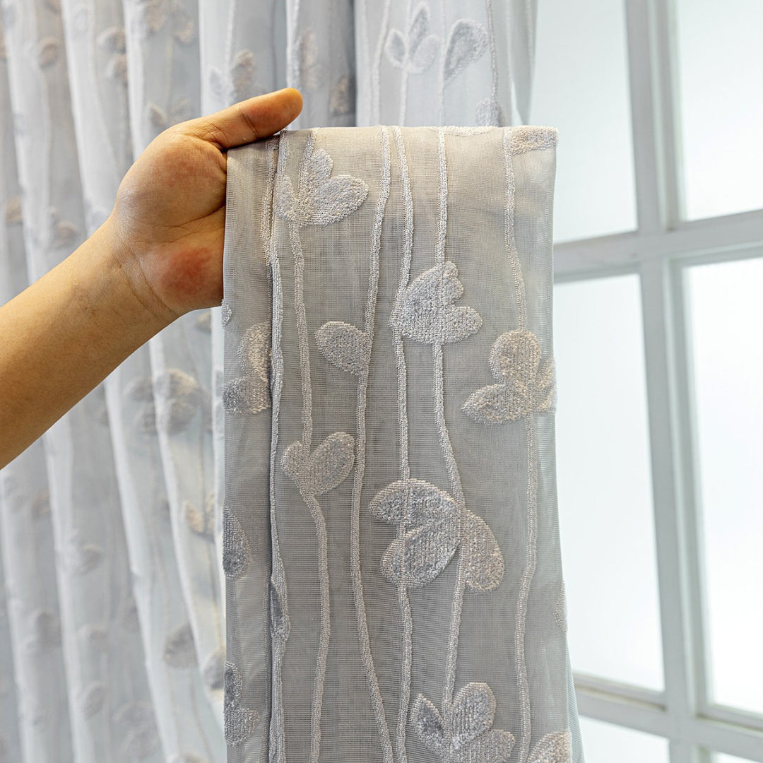 WoEmbroidered Sheer Curtain Panel Stornfield