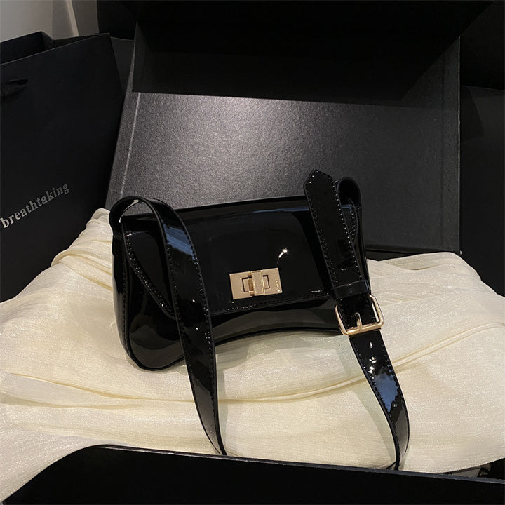Elegant Patent Leather Mini Shoulder Bag