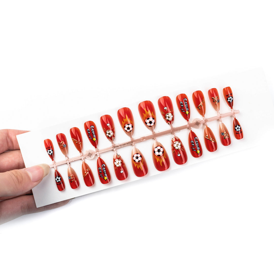 Soccer-Themed Press-On Nail Art Set