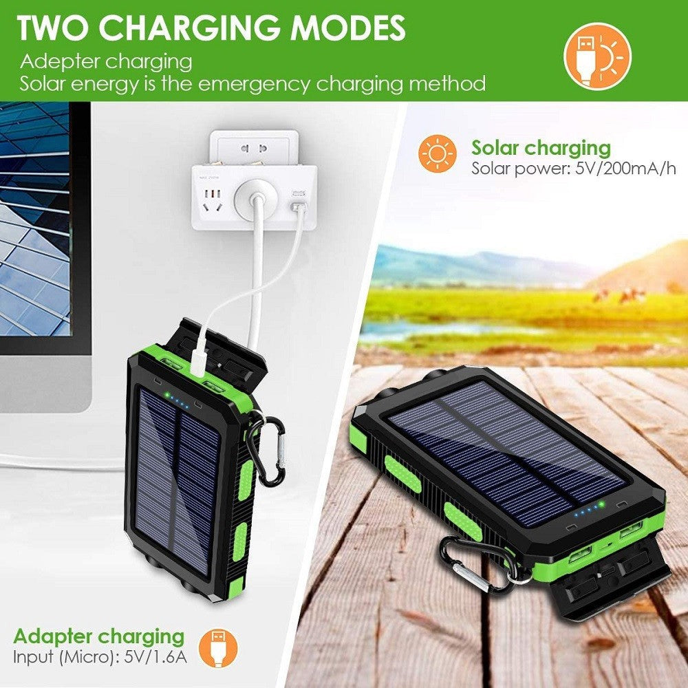 Solar Powerbank with Integrated LED Light and Compass Stornfield