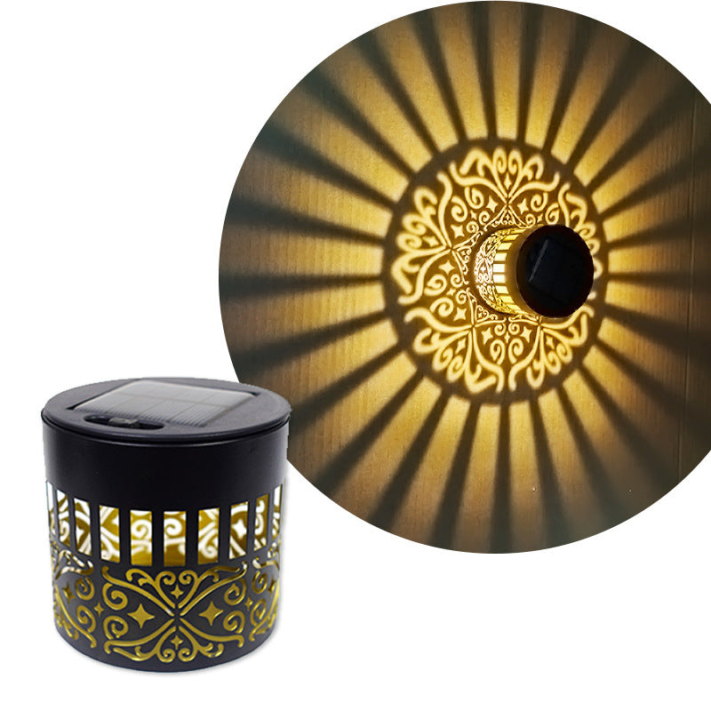 Decorative Solar Wall Lantern With Moroccan Cutout Projection Metal Outdoor Sconce Pair Stornfield