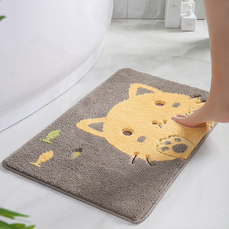 Cute Cat Pattern Bath Mat for Bathroom