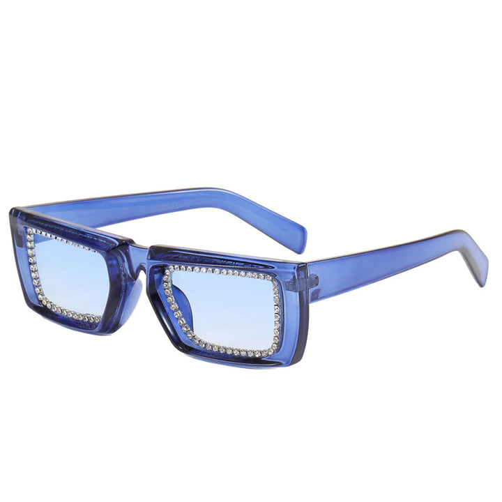 Women extravagant square sunglasses with glittering frame Stornfield