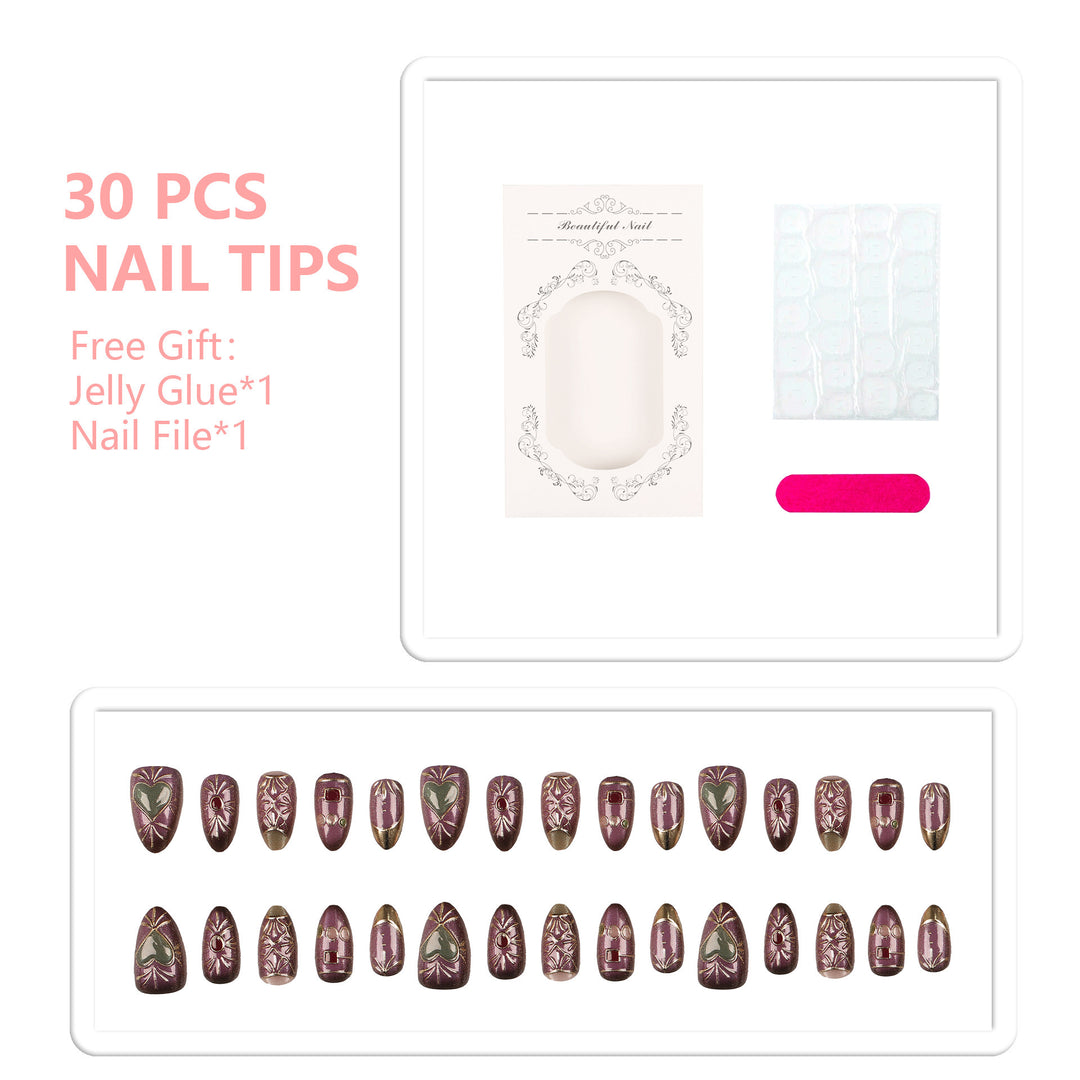 Decorative Press-On Nail Tips Set