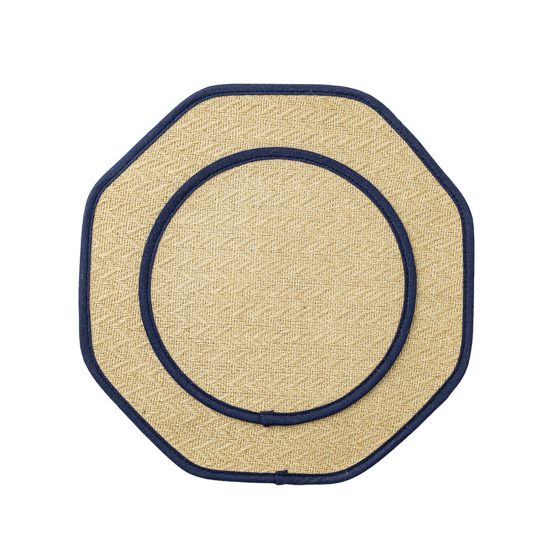 Straw sun hat with wide octagonal brim and cotton inner band Stornfield
