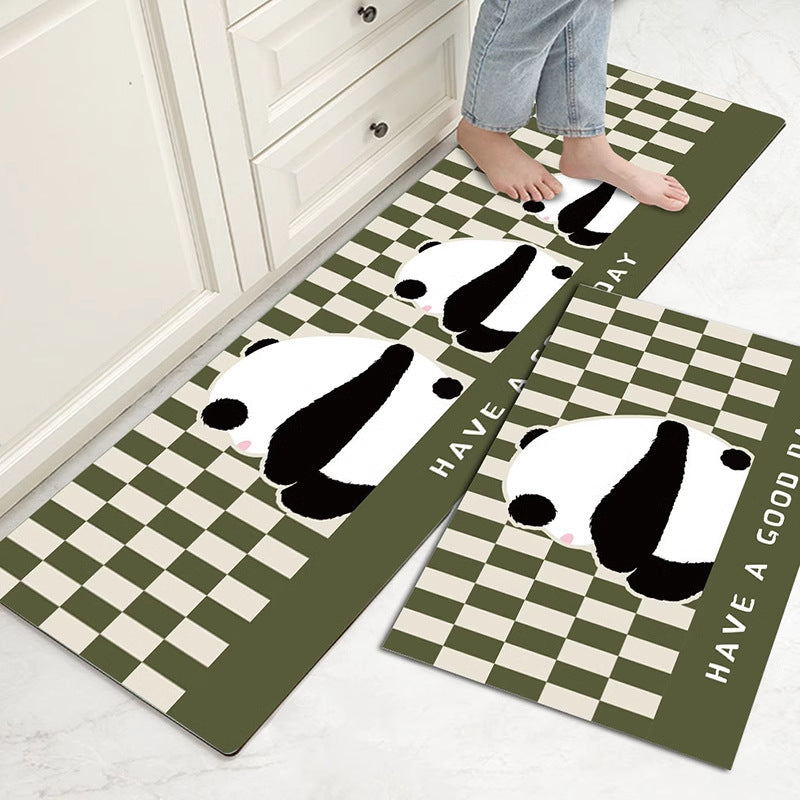 Playful Panda-Themed Kitchen Runner Mat