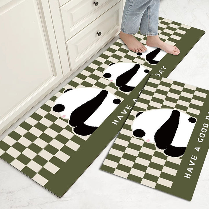 Playful Panda-Themed Kitchen Runner Mat