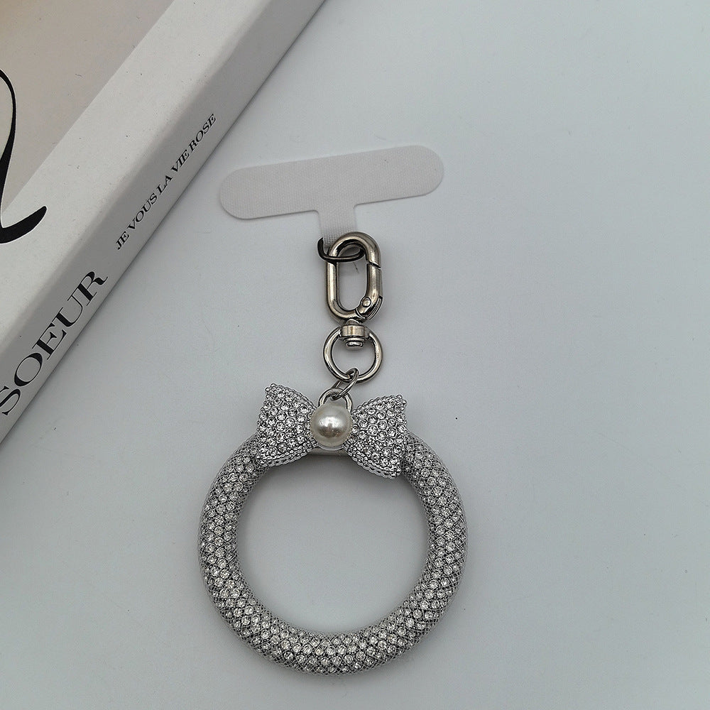Elegant Rhinestone Bow Keychain Stornfield