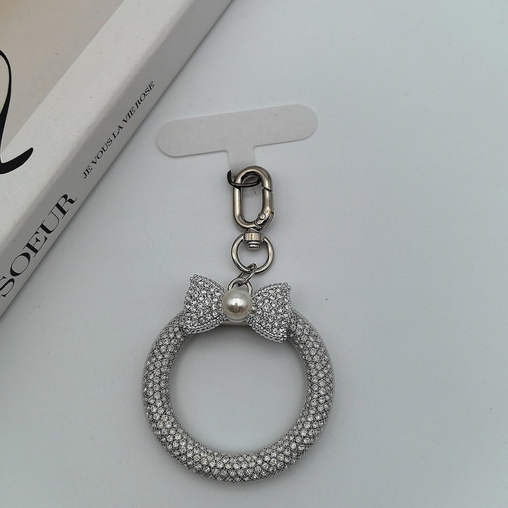 Elegant Rhinestone Bow Keychain Stornfield