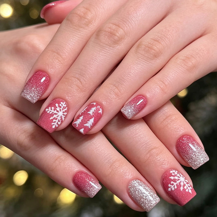 Festive Holiday Press-On Nail Art Stornfield