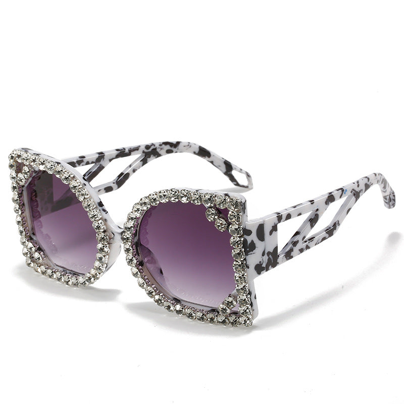 Statement Rhinestone-Embellished Hexagonal Sunglasses Stornfield
