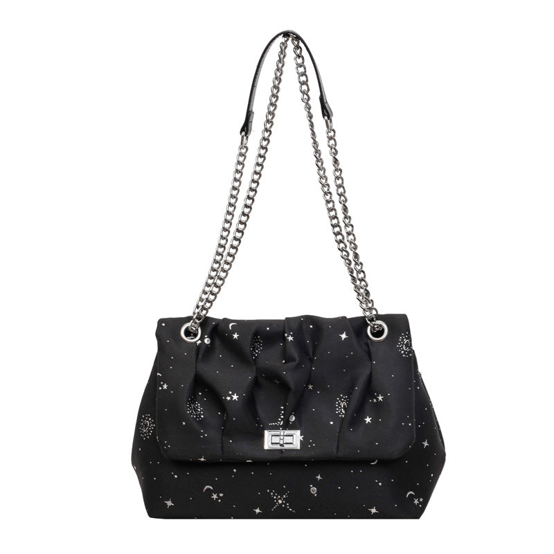 Stylish Chain-Accented Handheld Shoulder Bag