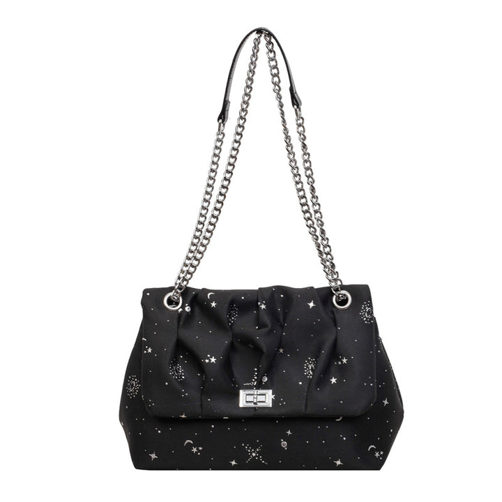 Stylish Chain-Accented Handheld Shoulder Bag