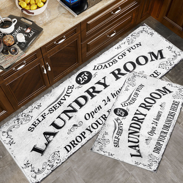 Vintage-Inspired Laundry Room Area Mat Stornfield