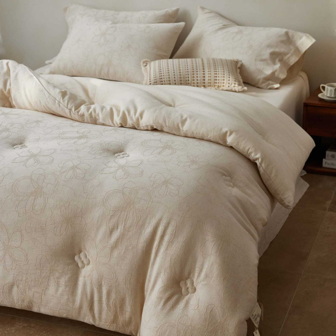 Quilted Tufted Comforter Set with Pillow Shams