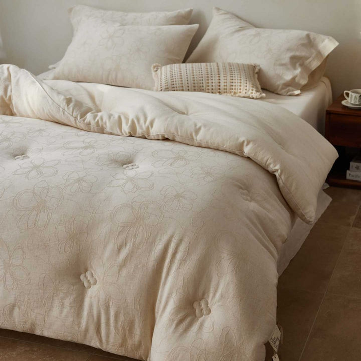 Quilted Tufted Comforter Set with Pillow Shams