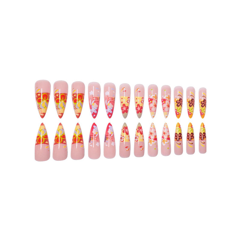 Artistic Floral Stiletto Press-On Nails Stornfield