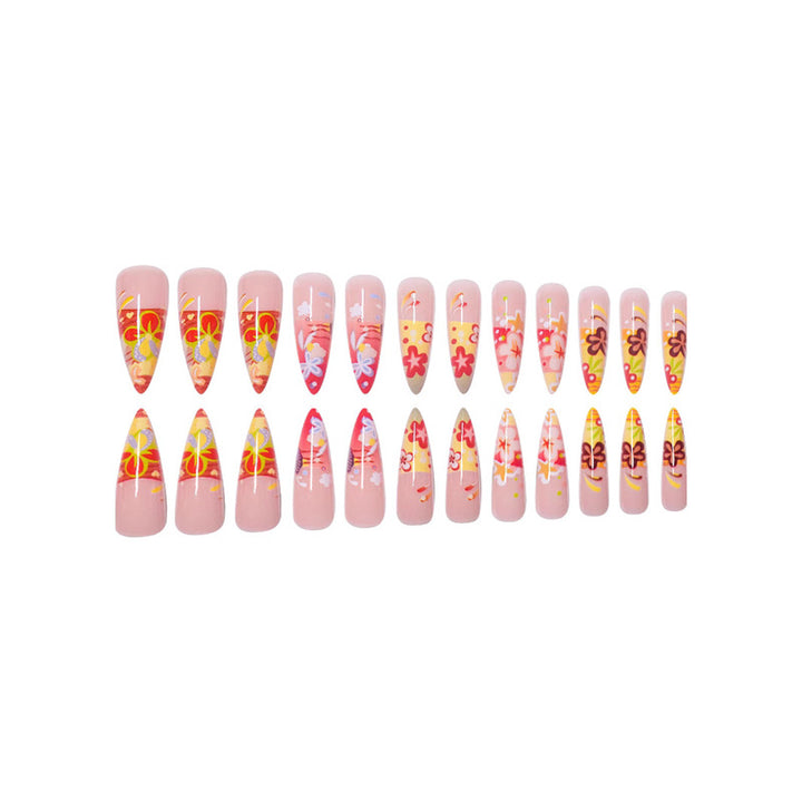 Artistic Floral Stiletto Press-On Nails Stornfield