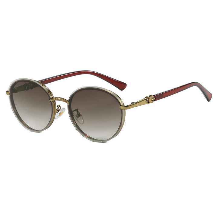 Ladies elegant round sunglasses with mirrored effect Stornfield