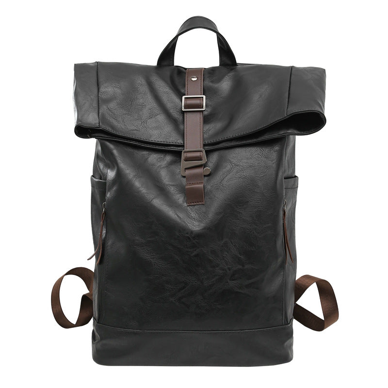 Vintage Leather Roll-Top Backpack Stornfield